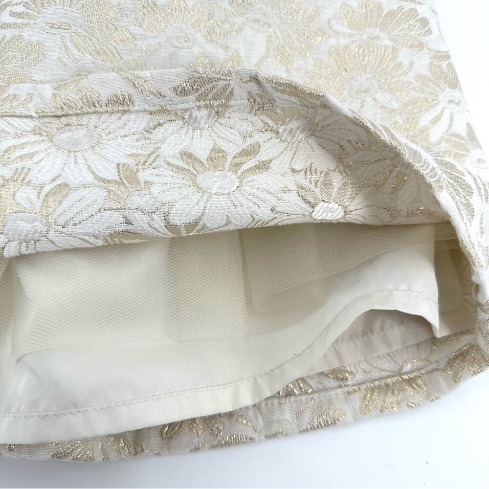 Carter’s girl jacquard woven dress cream metallic gold floral Size 8 - Picture 4 of 11